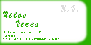 milos veres business card